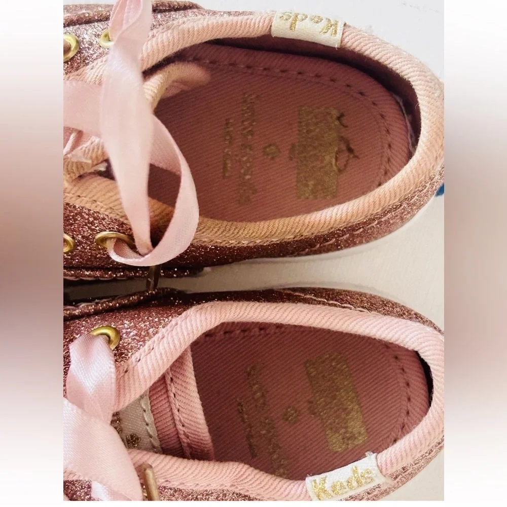 Keds | Kate Spade Glitter Sneaker Baby  Girls Size 4 Pink Low Top Lace Up